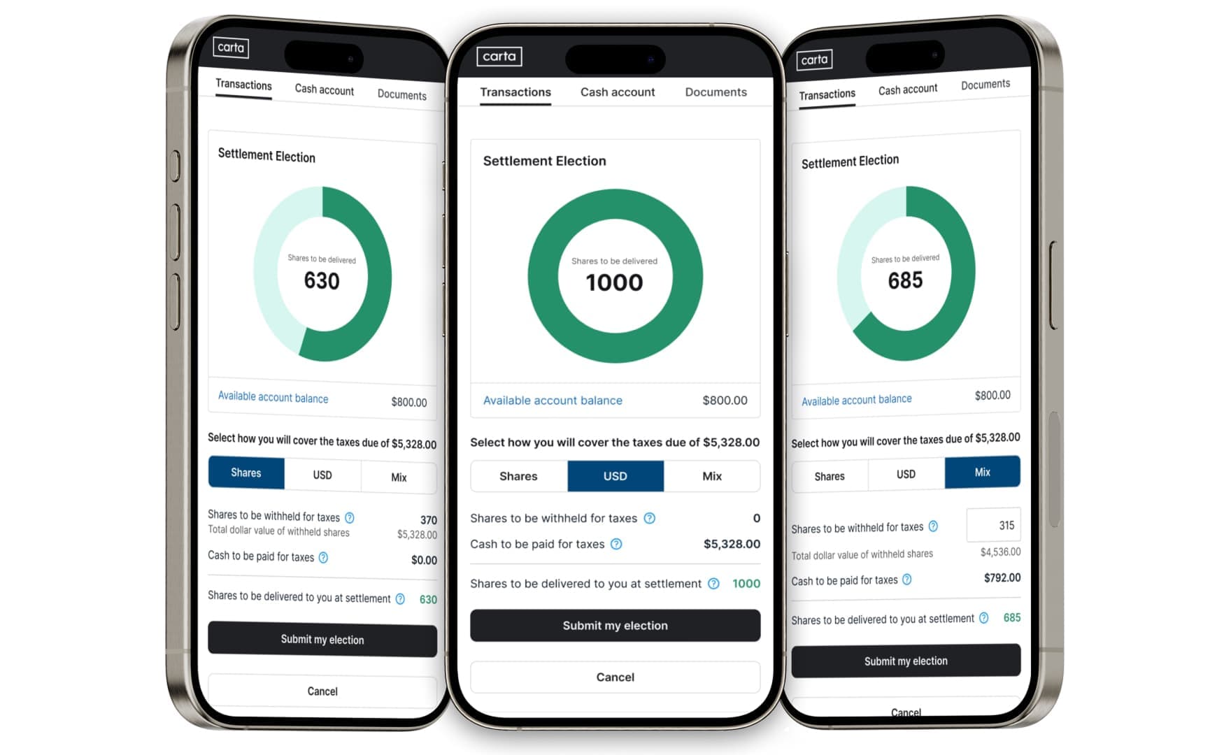Preview of RSU Settlement experience